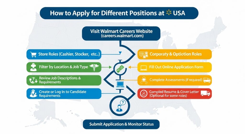 How to apply for different position at Walmart